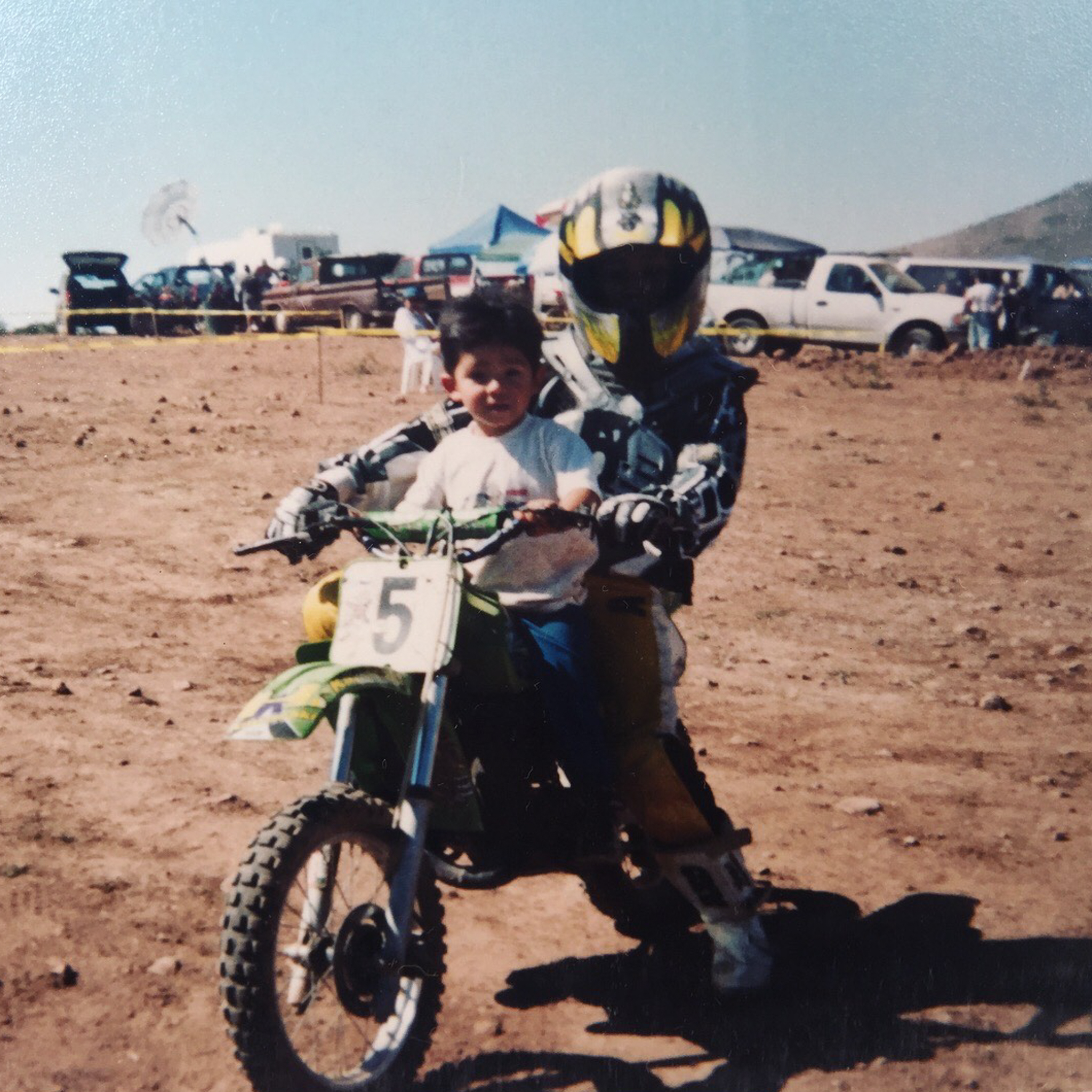 Gabe and Luke Matthews celebrate next to their razr